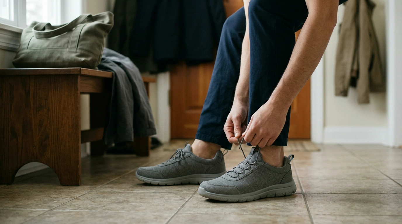 Nike Men’s Grey Slip-On Sneakers: Secure Lace Fit